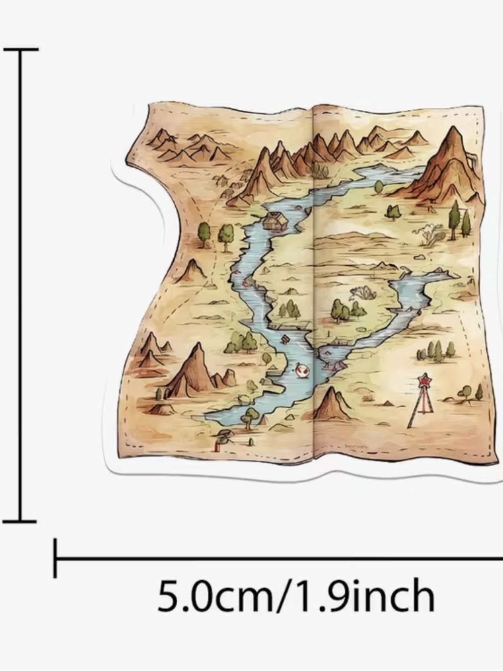 50 Vintage Nautical Map Stickers Travel Adventure Explore Brown & Blue - Picture 7 of 9